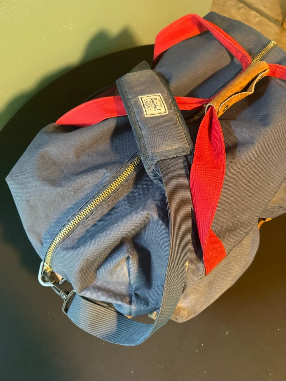 Herschel Camo Canvas Weekend Duffel - Green/Red